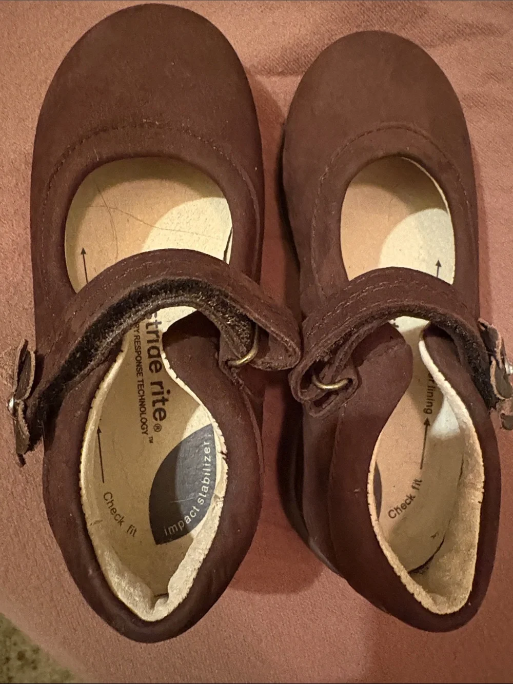 Stride Rite Girls' Brown Suede Mary Jane Shoes Sz 9.5